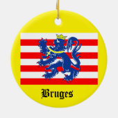 Bruges Belgium kerstversiering Keramisch Ornament (Achterkant)