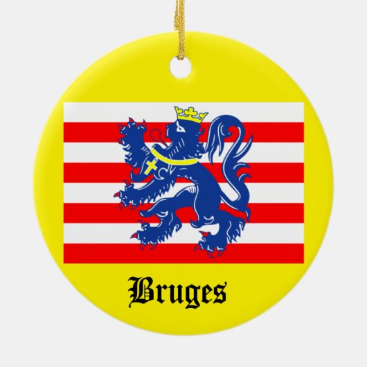 Bruges Belgium kerstversiering Keramisch Ornament (Achterkant)