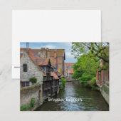 Bruges, Belgium (labeled) Feestdagenkaart (Voorkant / Achterkant)