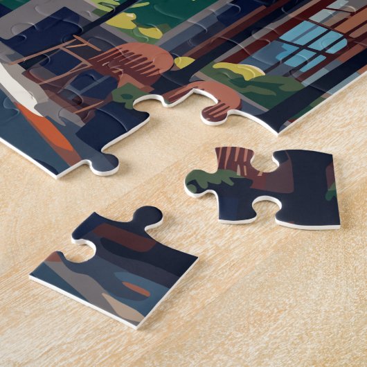 Bruges Belgium Travel Illustration Legpuzzel (Zijkant)