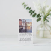 Bruges Canal Blues Oranges Purples Memorial Prayer Visitekaartje (Staand voorkant)