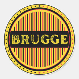 Bruges City Pride Emblem – Belgian Identity Ronde Sticker