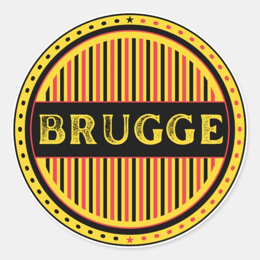 Bruges City Pride Emblem – Belgian Identity Ronde Sticker (Voorkant)