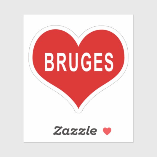 BRUGES Rode Hart Vinyl Sticker (Vel)