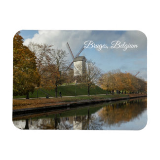 Bruges Windmills Autumn Reflections  Magneet