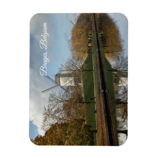 Bruges Windmills Autumn Reflections Magneet (Verticaal)