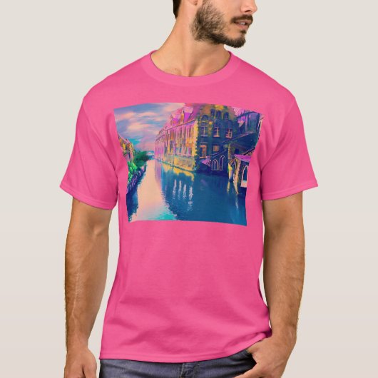 Brugge 2 Waterverf T-shirt (Voorkant)