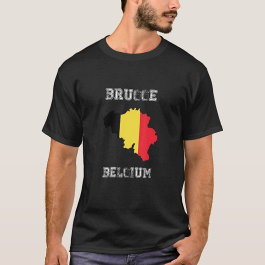 Brugge België  België Vlagkaartontwerp T-shirt (Voorkant)