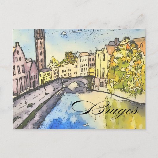 Brugge België Briefkaart (Voorkant)