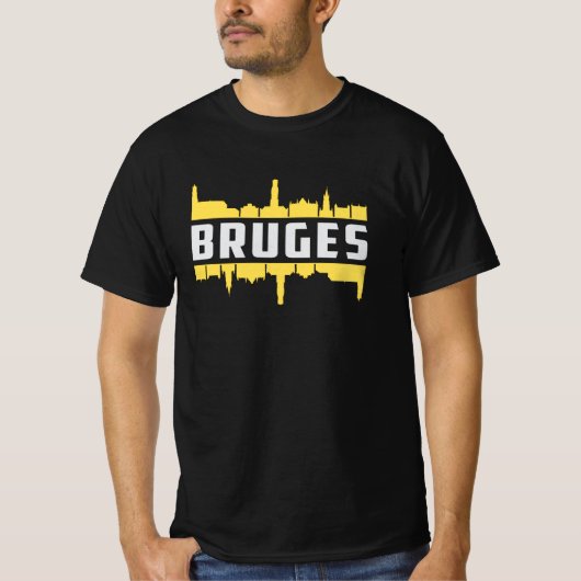 Brugge België City Skyline Cityscape Grappig cadea T-shirt (Voorkant)