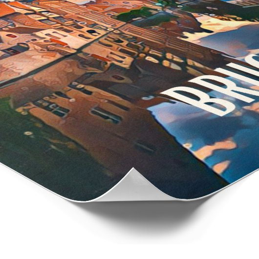 Brugge België Foto van Vintage Poster (Hoek)