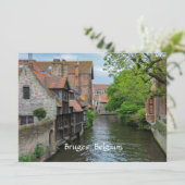 Brugge, België (geëtiketteerd) Kaart (Staand voorkant)