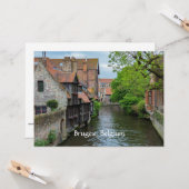 Brugge, België (geëtiketteerd) Kaart (Voorkant / Achterkant in situ)