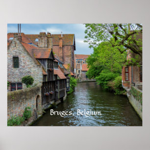 Brugge, België (geëtiketteerd) Poster