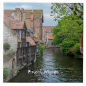 Brugge, België (geëtiketteerd) Tegeltje (Voorkant)