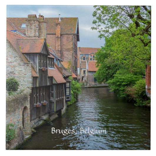 Brugge, België (geëtiketteerd) Tegeltje (Voorkant)