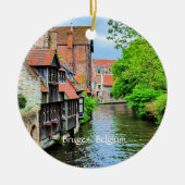 Brugge, België landschapsfoto Keramisch Ornament (Voorkant)