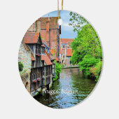 Brugge, België landschapsfoto Keramisch Ornament (Links)