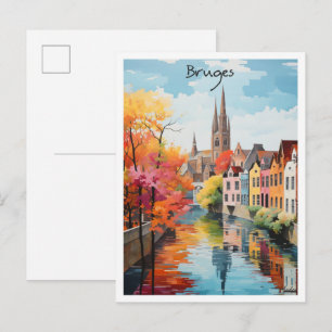 Brugge België Reis Esthetiek Briefkaart
