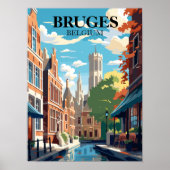 Brugge België Reisillustratie Poster (Voorkant)