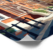 Brugge België Reisillustratie Poster (Hoek)