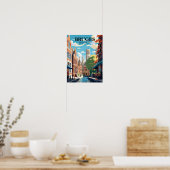 Brugge België Reisillustratie Poster (Keuken)