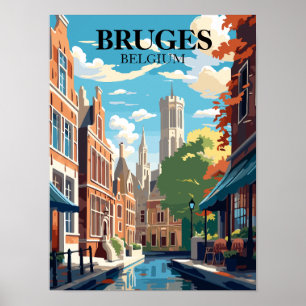 Brugge België Reisillustratie Poster