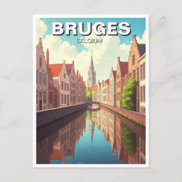 Brugge België Reiskanaal Briefkaart