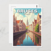 Brugge België Reiskanaal Briefkaart (Voorkant / Achterkant)