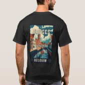 Brugge België Reisposter T-shirt (Achterkant)