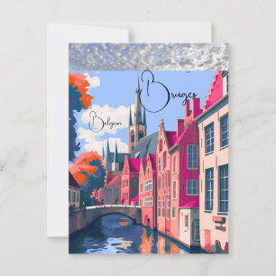 Brugge België Reisprint Muurdecoratie Muurkunst Br Briefkaart