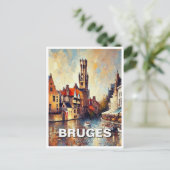 Brugge België Reizen Souvenir Schilderij Briefkaart (Staand voorkant)