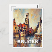 Brugge België Reizen Souvenir Schilderij Briefkaart (Voorkant / Achterkant)