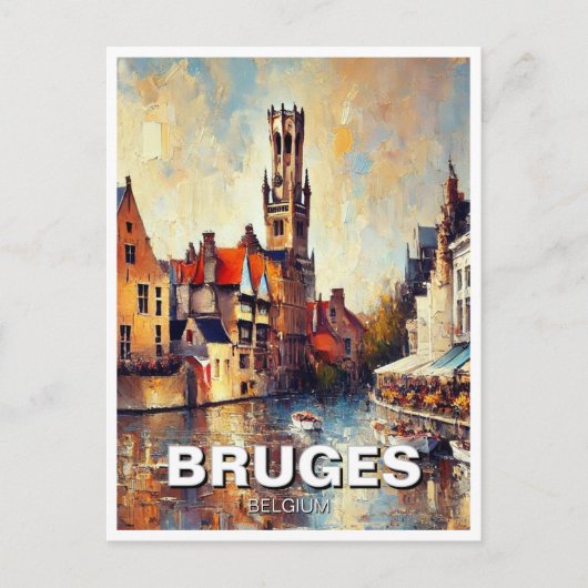 Brugge België Reizen Souvenir Schilderij Briefkaart (Voorkant)