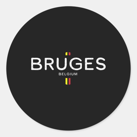 Brugge België Ronde Sticker (Voorkant)