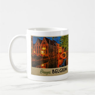 Brugge België 's nachts Koffiemok