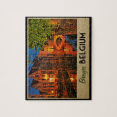 Brugge België 's nachts Legpuzzel (Verticaal)