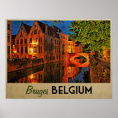 Brugge België 's nachts Poster (Voorkant)