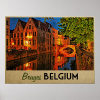 Brugge België 's nachts