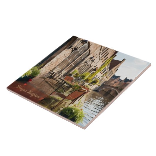 Brugge België schets middeleeuwse | Tegeltje (Zijkant)