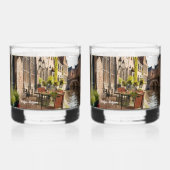 Brugge België schets middeleeuwse | Whisky Glas (Achterkant)