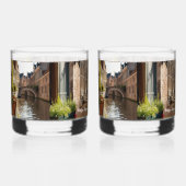 Brugge België schets middeleeuwse | Whisky Glas (Rechts)
