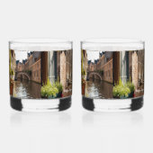 Brugge België schets middeleeuwse | Whisky Glas (Links)