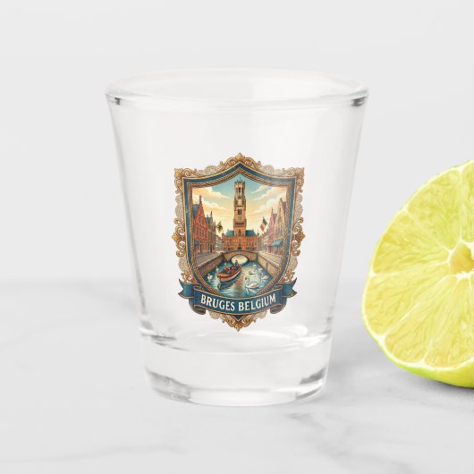 Brugge België Shot Glas (Voorkant)