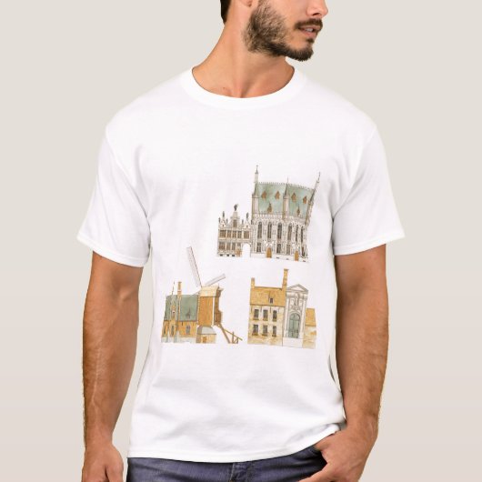 Brugge België. Stadshal en traditioneel T-shirt (Voorkant)