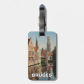 Brugge België Travel Souvenir Vintage Bagagelabel (Achterkant verticaal)