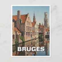 Brugge België Travel Souvenir Vintage
