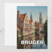 Brugge België Travel Souvenir Vintage Feestdagenkaart (Voorkant / Achterkant)