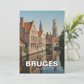 Brugge België Travel Souvenir Vintage Feestdagenkaart (Staand voorkant)