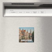 Brugge België Travel Souvenir Vintage Magneet (Insitu (Vaatwasser))